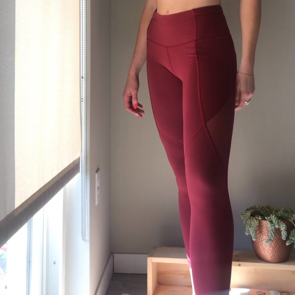 Lulu Lemon Red Running Tight 7/8 Length